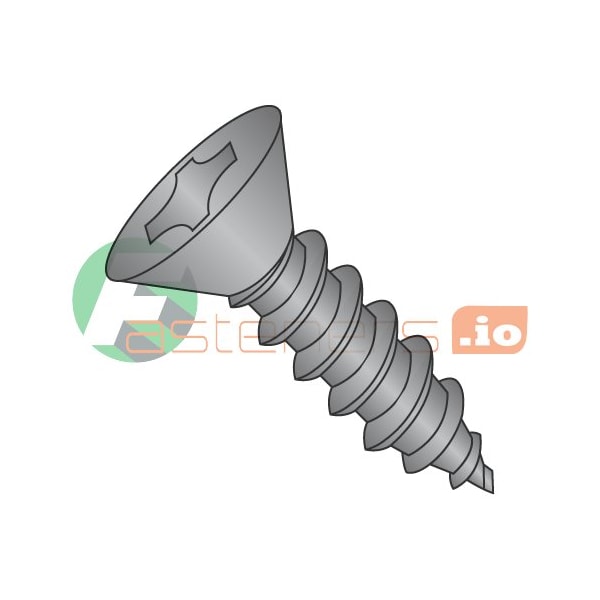 Newport Fasteners Self-Drilling Screw, #6 x 1-1/2 in, Black Oxide 18-8 Stainless Steel Flat Head Phillips Drive 461987 - main
